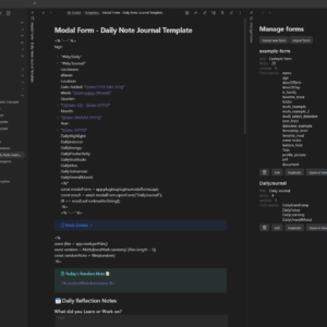 Modal Form - Daily Note Journal Template (FREE)