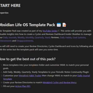 Obsidian Life OS Template Pack