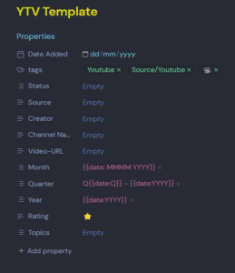 Obsidian YouTube Video Note Template (FREE)