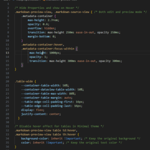 CSS Snippet - Collapse YAML Properties by Default Hover to Show (FREE)